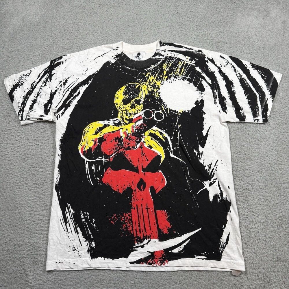 Warren Lotas Marvel Punisher MENS Size Large RARE in White
